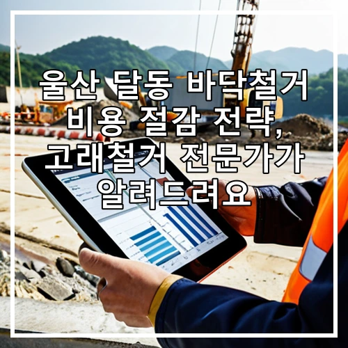울산 달동 바닥철거 비용 절감 전략, 고래철거 전문가가 알려드려요